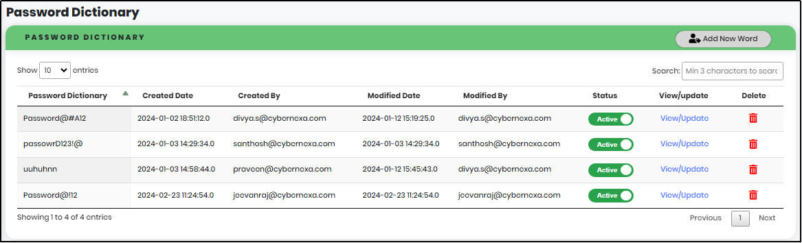 New Password Dictionary Added- CyLock